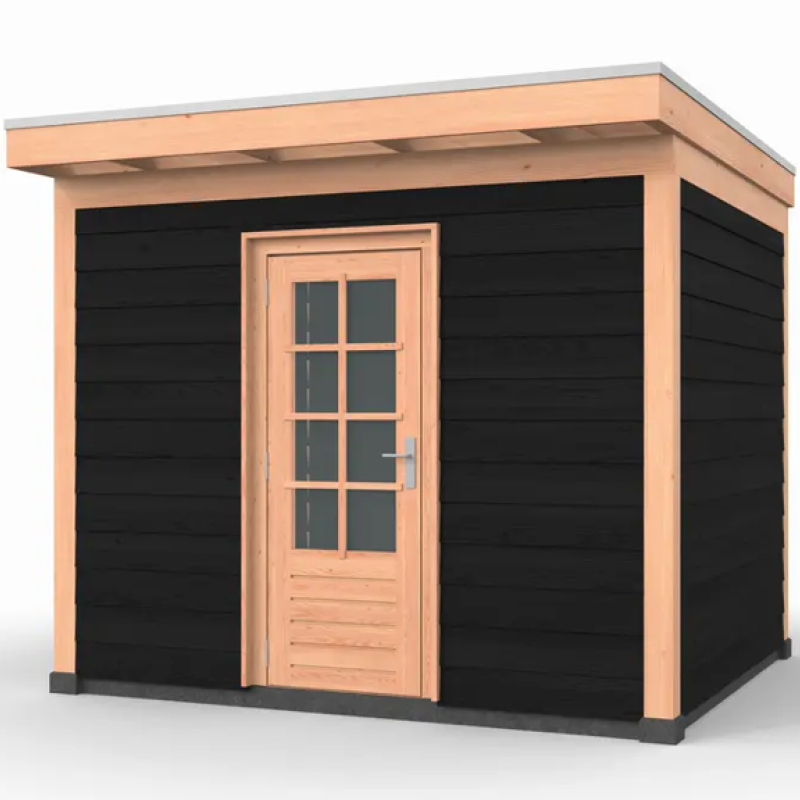 Douglas Overkapping 300x250 met Schuur - Westwood Comfort Zwart